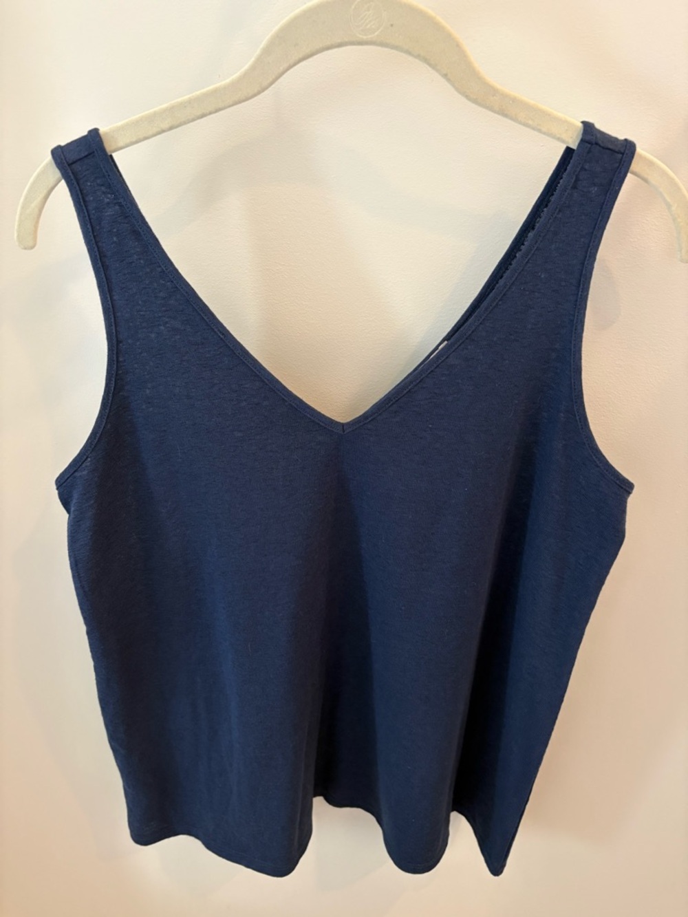 LOFT Navy V-Neck Cotton Blend Tank